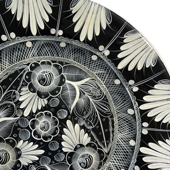 Vintage 1970s Barro Brunido Decorative Ceramic Wall Plate 12.5" - Hand Painted - Picture 4 of 8